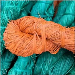 Rainbow Coloured Raffia Hank 250g Orange